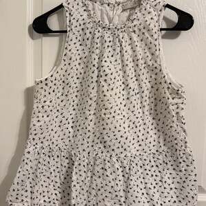 LOFT White Floral Eyelet Peplum Halter Sleeveless Top